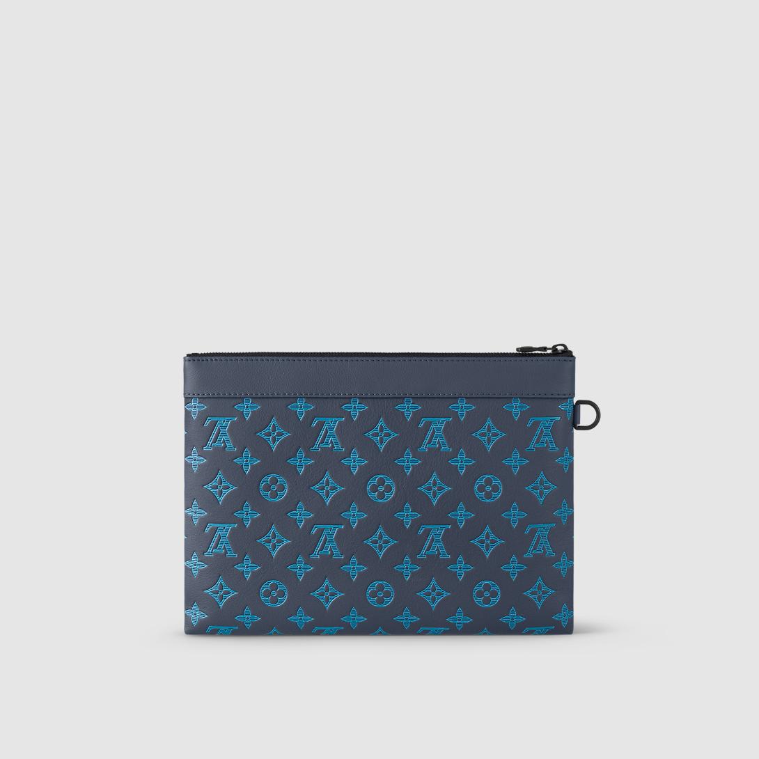 Túi Louis Vuitton Pochette To-Go Monogram Shadow Leather Nam Xanh Dương